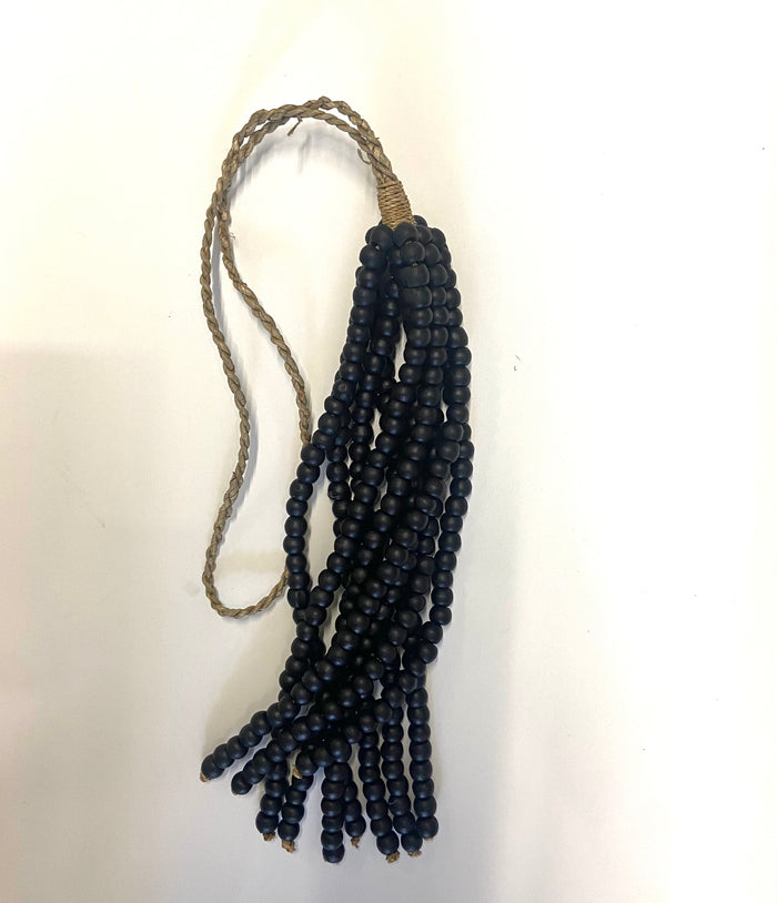 Beaded Tassel Decor (Black/Tan)