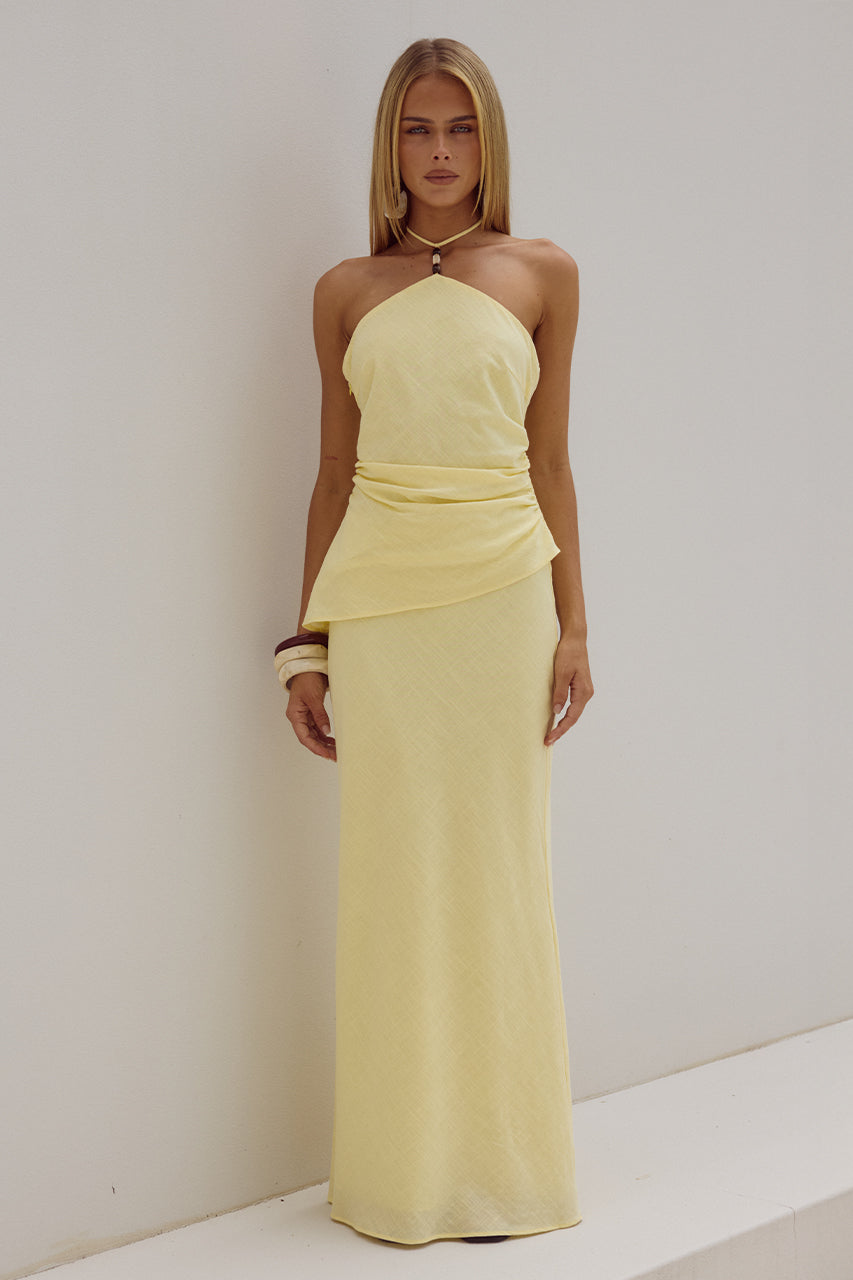 Halzie Maxi Skirt - Lemon
