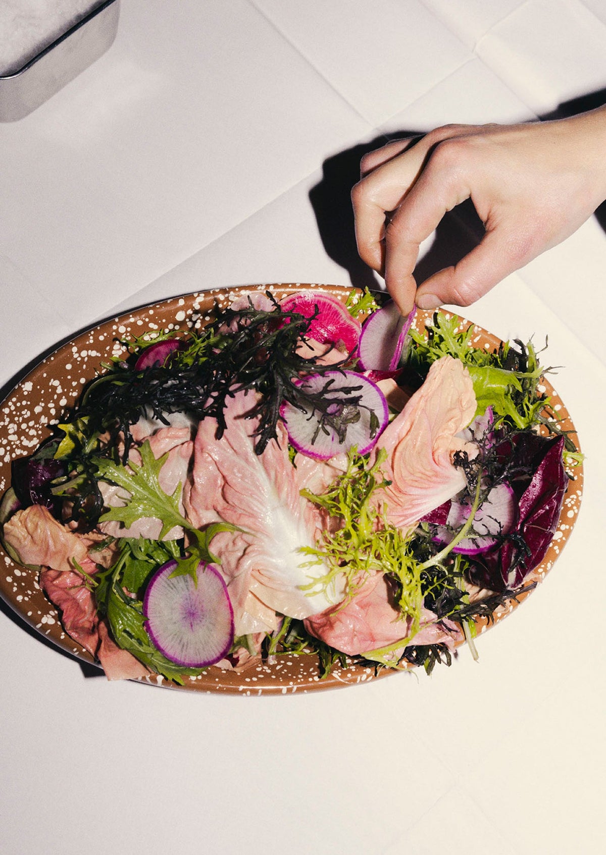 Speckle Enamel Platter | Cumin/Cream
