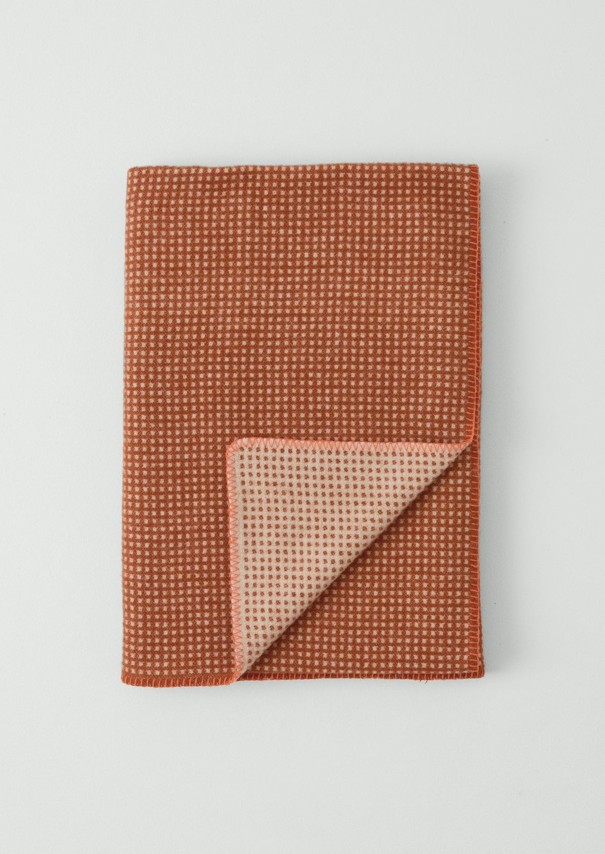 Jacquard Dot Wool Blanket | Rust