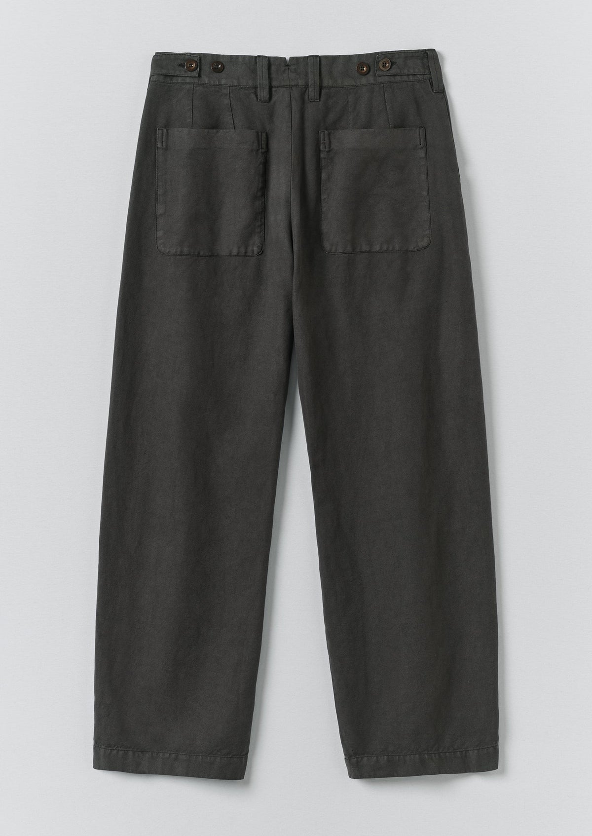 Jude Wide Leg Cotton Twill Trousers | Soft Black