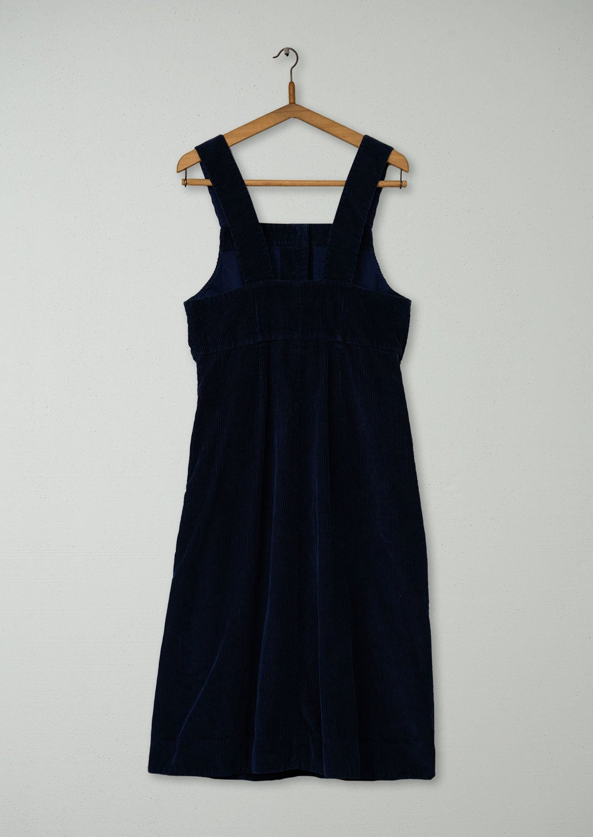 Reworn Cord Pinafore Dress Size 10 (1630) | Navy