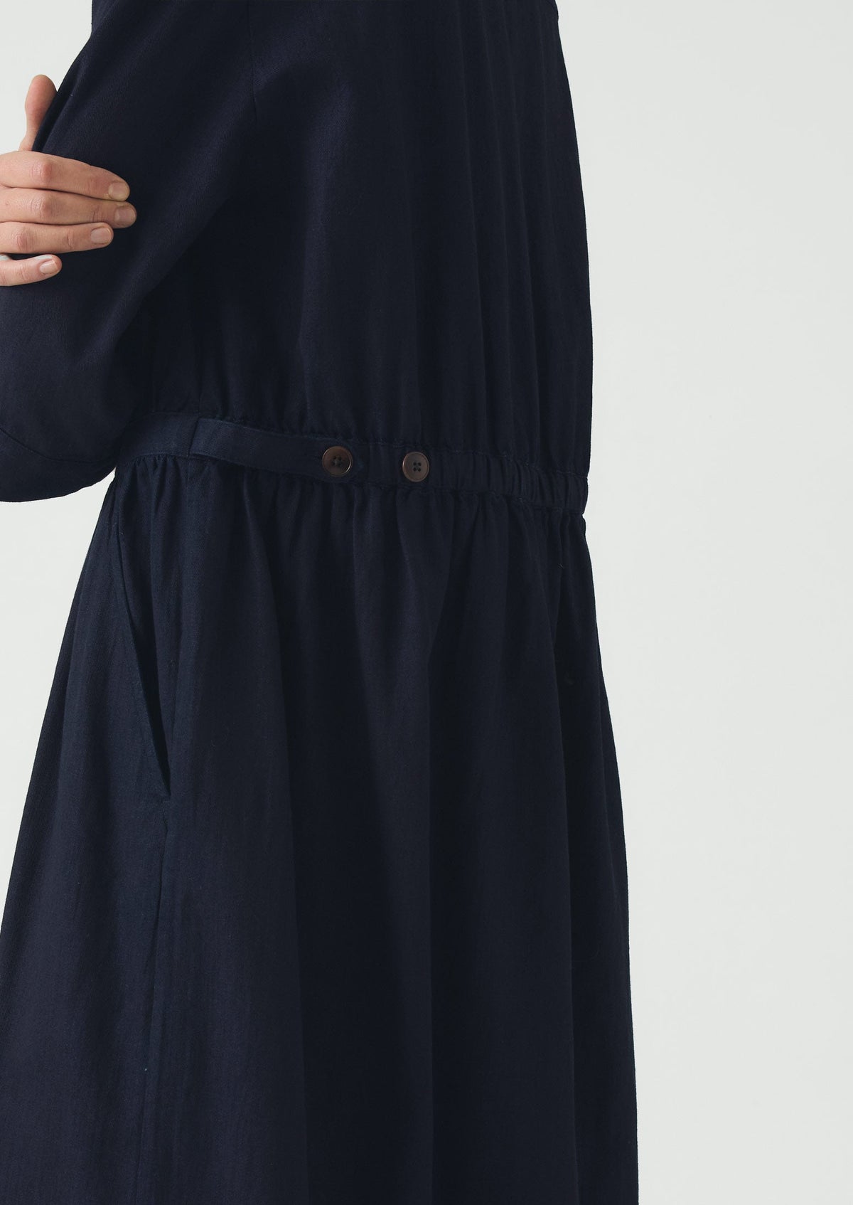 Indigo Cotton Twill Shirt Dress | Indigo