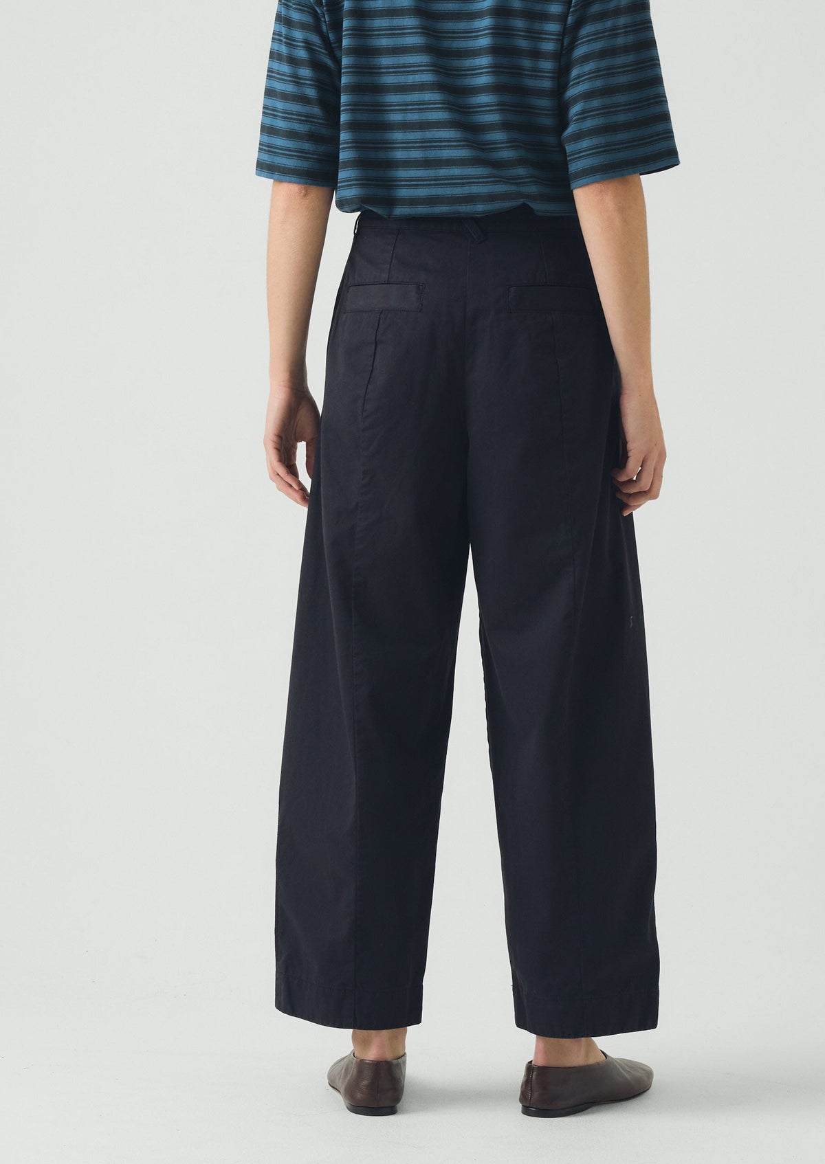 Sculpted Organic Cotton Twill Trousers | Slate
