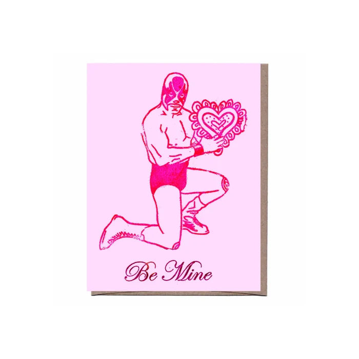 Be Mine Luchador Love Card