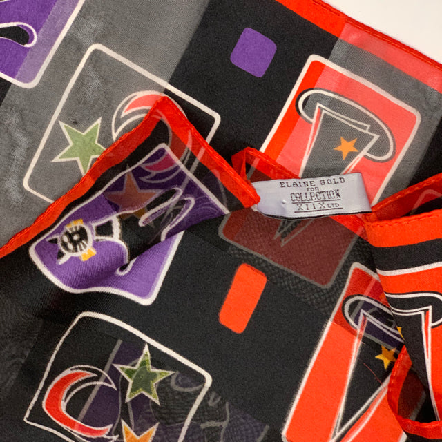 Elaine Gold Halloween Black-Multicolor Scarf