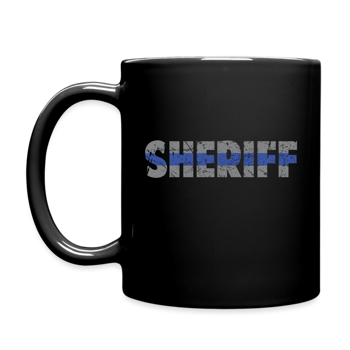 Full Color Mug - Sheriff Blue Line - black