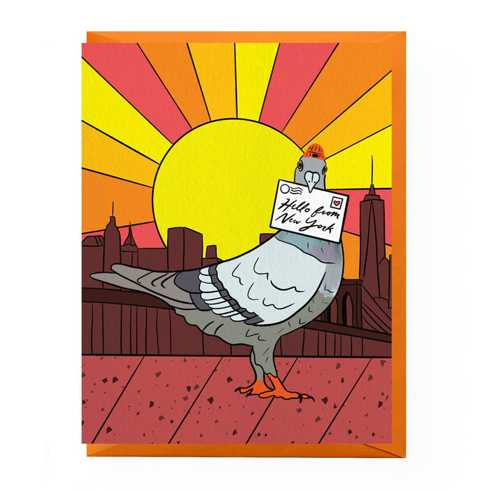 Hello From New York Pigeon Greeting Card