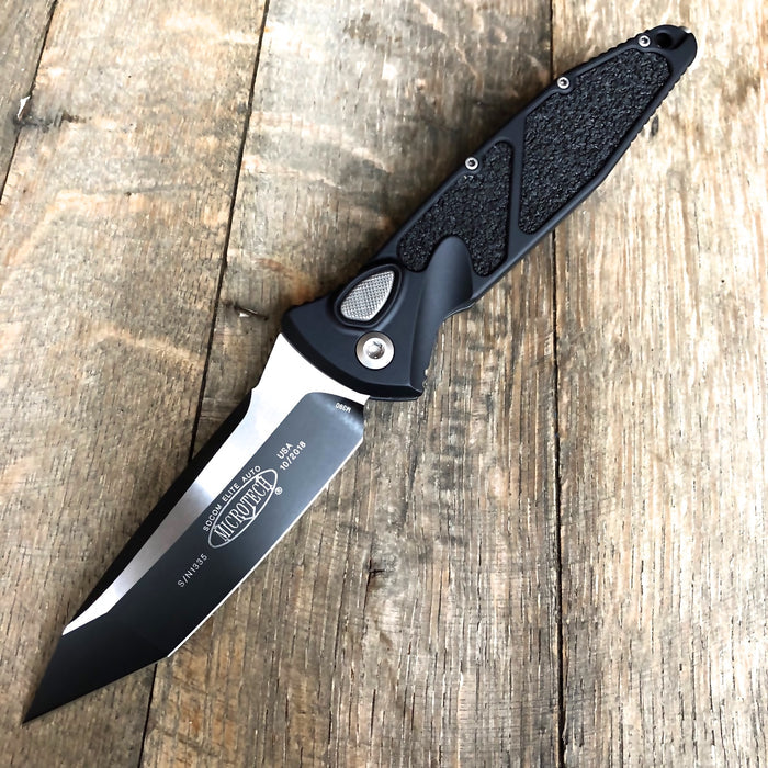 Microtech Socom Elite T/E Automatic Knife Black (4" Two Tone) 161A-1 - GearBarrel.com