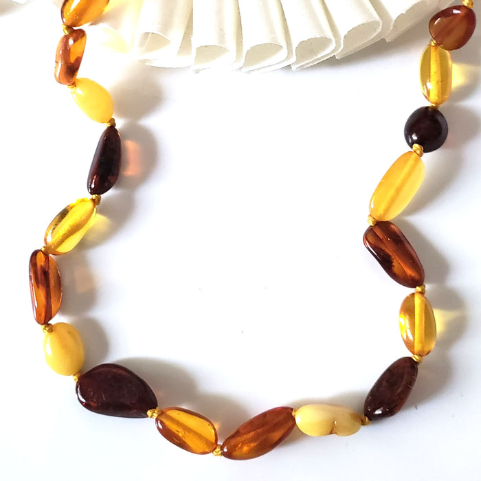 Multicolor Natural Baltic Amber Beads Necklace BuyRussianGifts Store