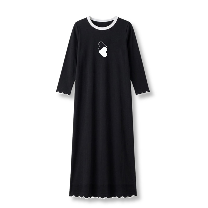 nightgown heart - black