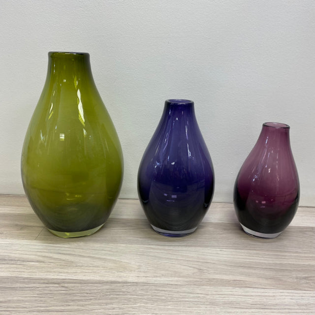 Plum Hand Blown Glass Vase