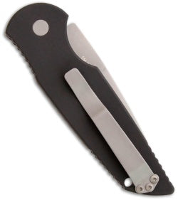Protech Tactical Response III Black TR-3 PS w/ Grooves (3.5" Bead Blast Serr) - GearBarrel.com