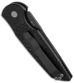 Protech TR-3 X1 Military Issue Automatic Knife Fish Scale + Safety (3.5" Black) - GearBarrel.com