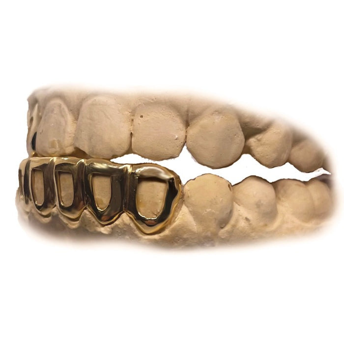 Top Grillz 3pc with Heart Window & Bottom Grillz Custom Set