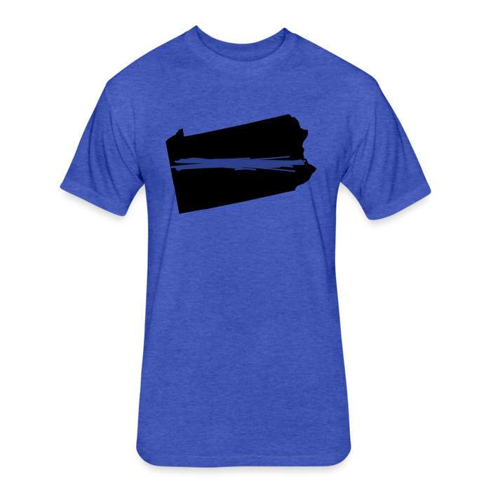 Unisex Poly.Cotton T-Shirt by Next Level - PA Thin Blue Line - heather royal
