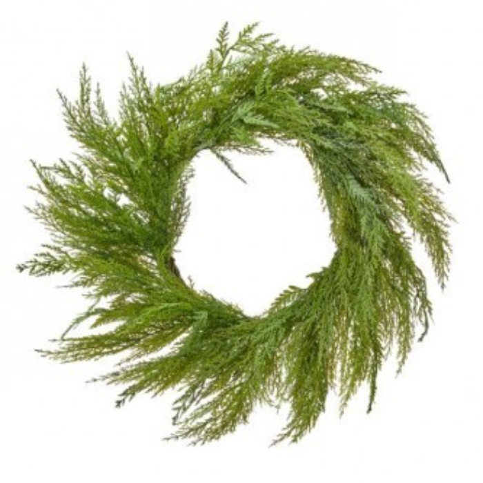 UV Plastic Outdoor Cedar Wreath, 24"