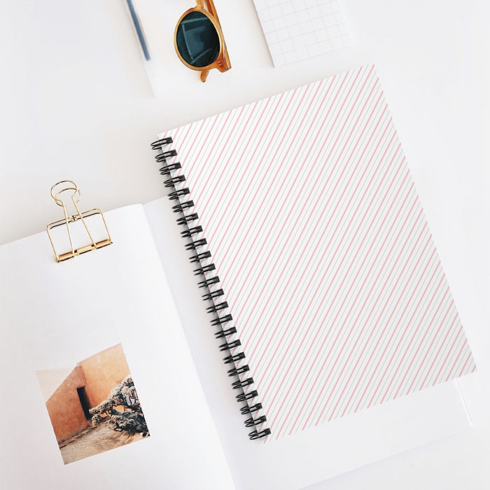 Valentine Stripes Spiral Lined Notebook