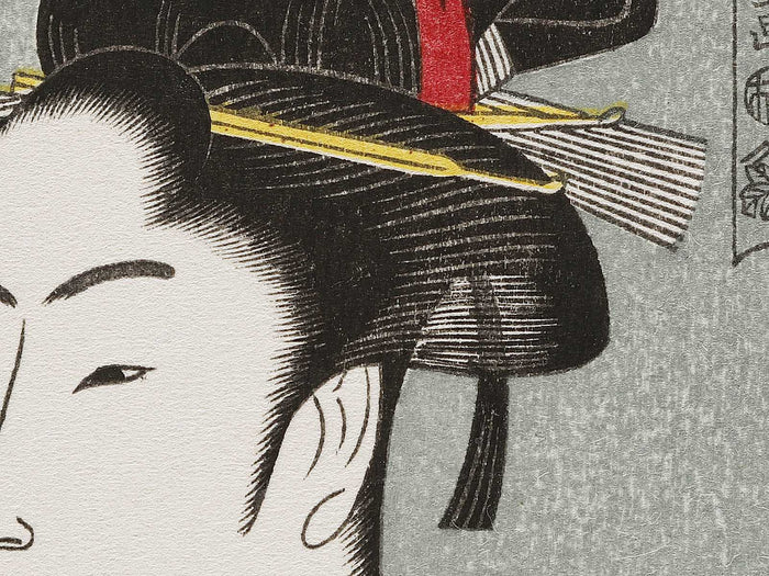 Young Woman Blowing a Popen (glass noisemaker) from the series Ten Classes of WomenÕs Physiognomy by Kitagawa Utamaro, (Small print size) / BJ335-909