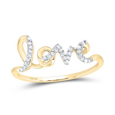 10k Gold Diamond "Love" Ring 1/12 CTTW