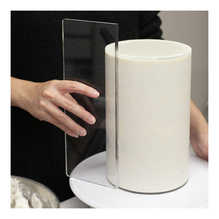 Tall 12 inch Buttercream Icing Scraper, great for achieving sharp edges on your buttercream cakes. Buttercream decorating tool.