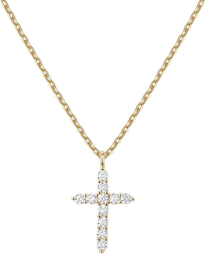 14K Gold Plated Cross Necklace for Women - Decotree.co Online Shop