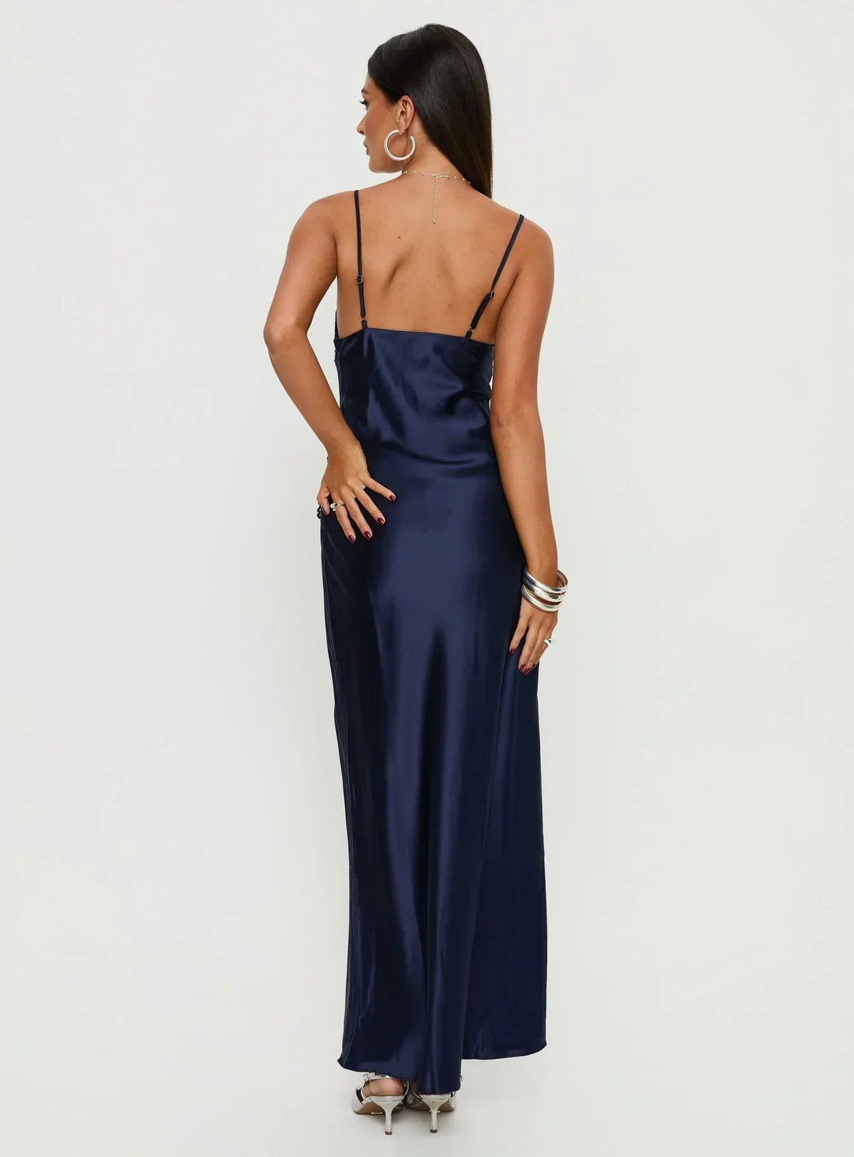 Madelene Lace V Neck Maxi Dress Navy