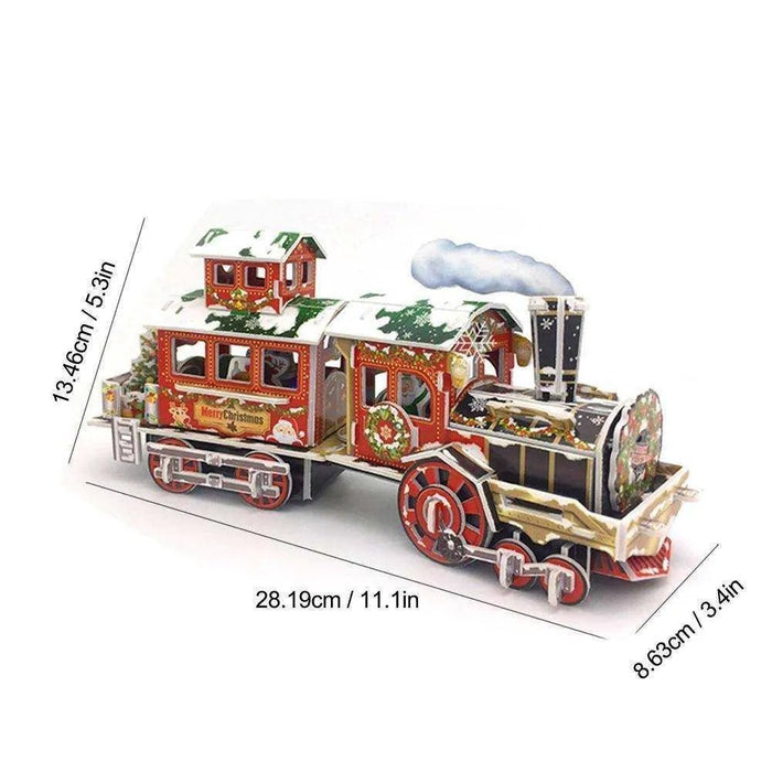 3D Train DIY Puzzle for Children's Christmas Gift Hardboard Model - DiyCraftsProject