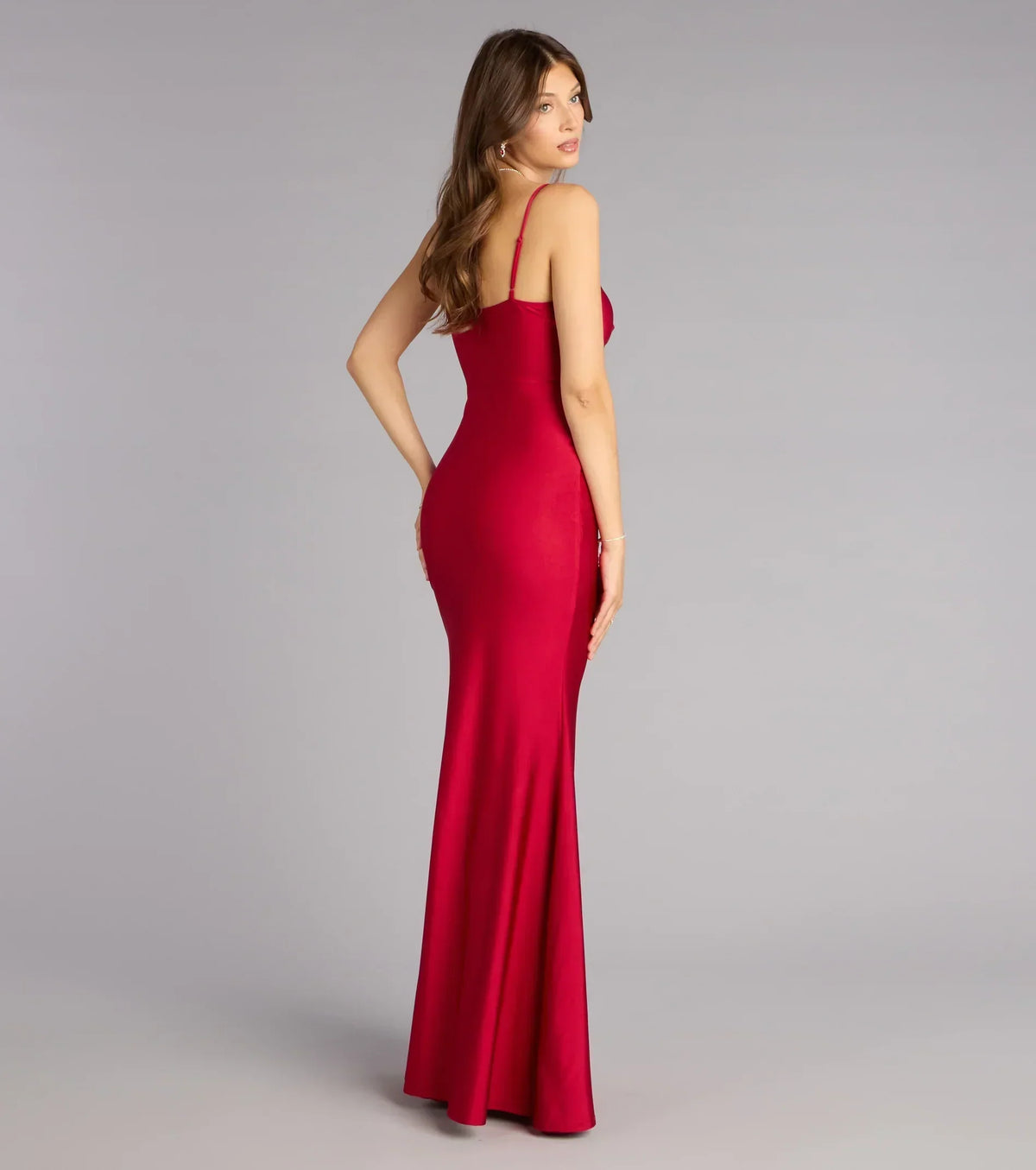Tricia V-Neck Slit Mermaid Formal Dress