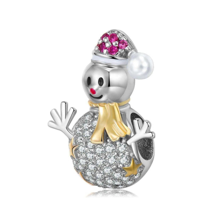 Christmas Snowman Sterling Silver Necklace Bracelet - DIY Beads - DiyCraftsProject