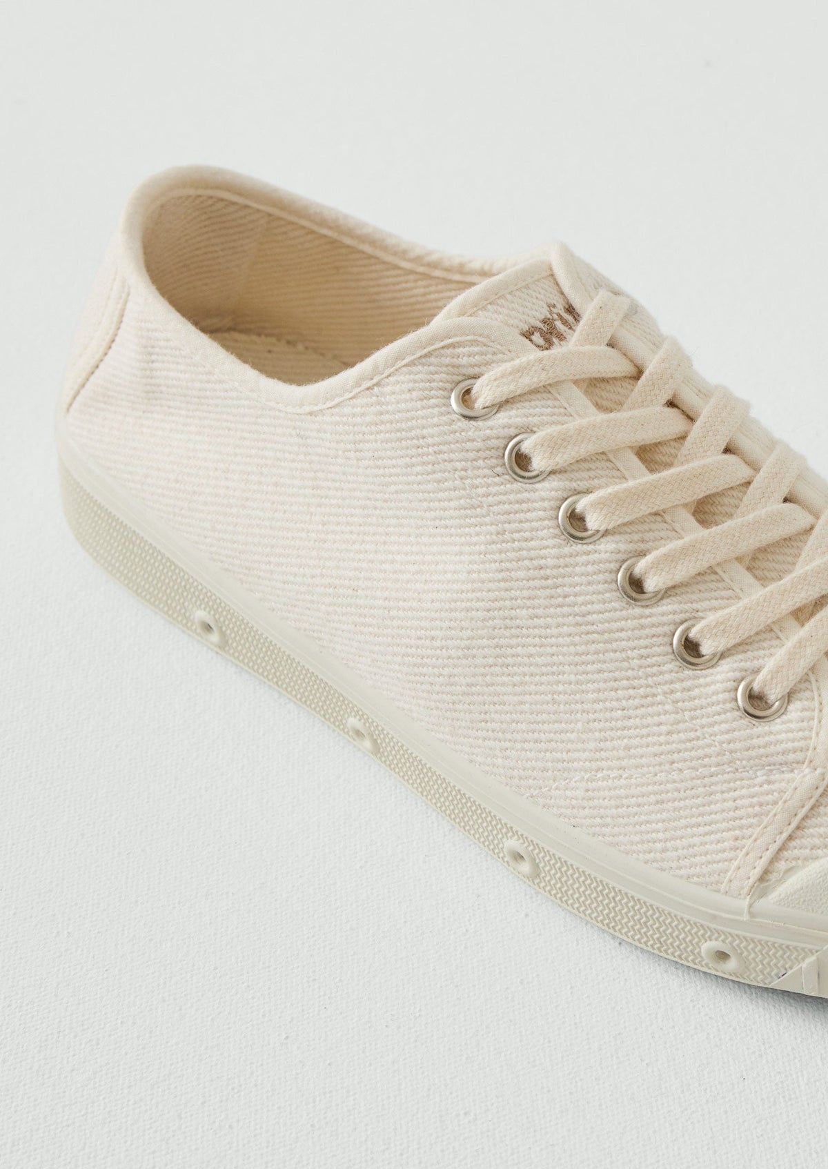 Spring Court Twill Plimsolls | Ecru