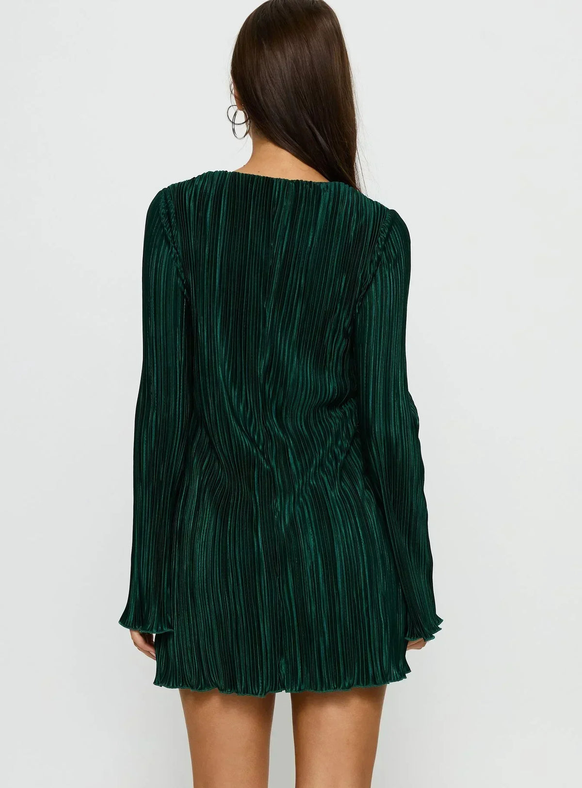 Malop Long Sleeve Mini Dress Emerald