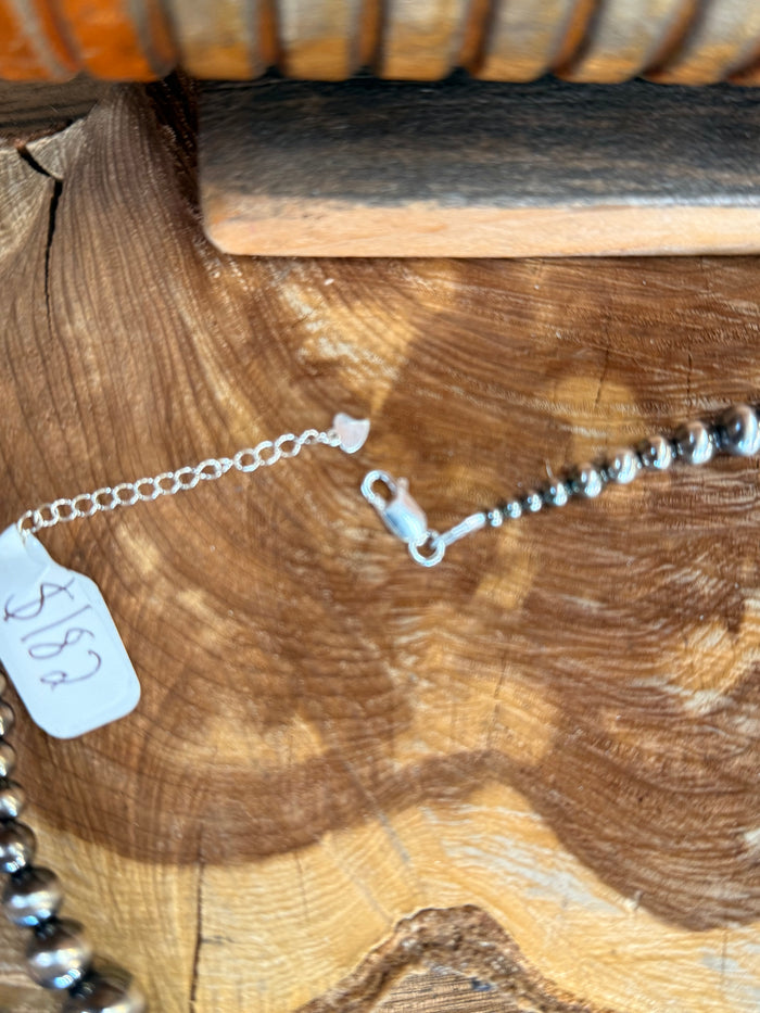 Sterling pearl necklace clasp and extender chain with metal lobster clasp