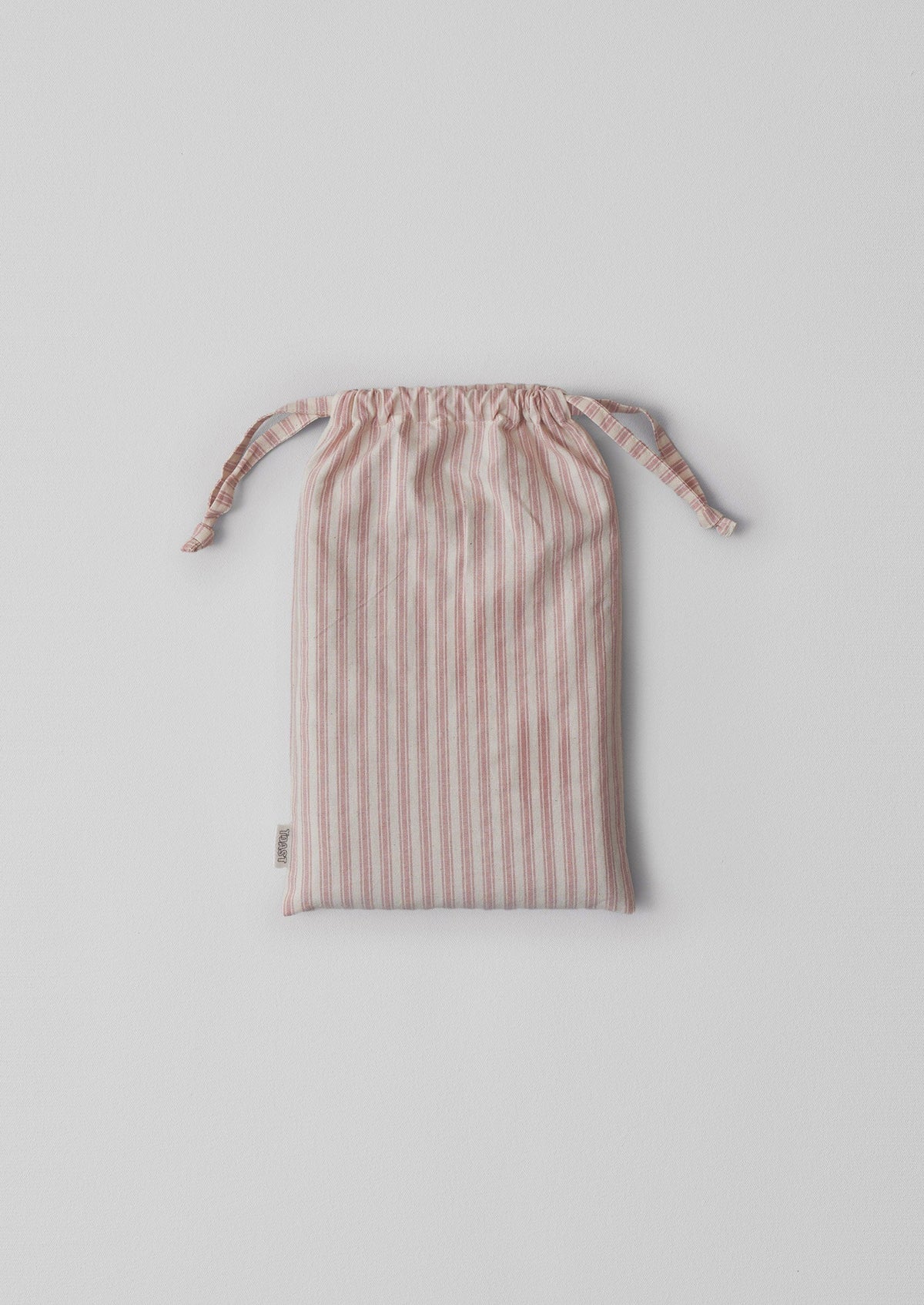 Ticking Stripe Cotton Housewife Pillowcase | Ecru/Rose
