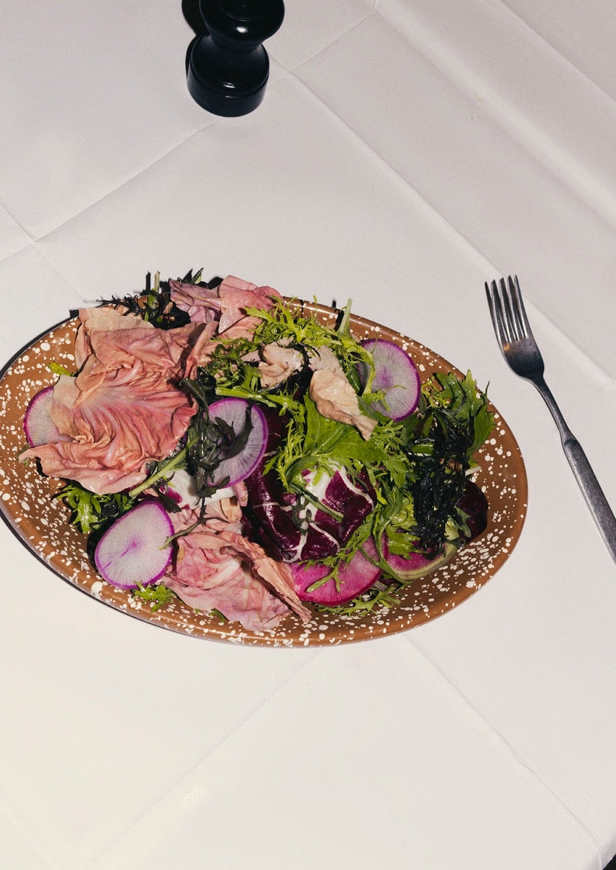 Speckle Enamel Platter | Cumin/Cream