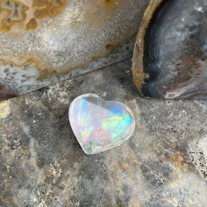 Aura Quartz Crystal Heart