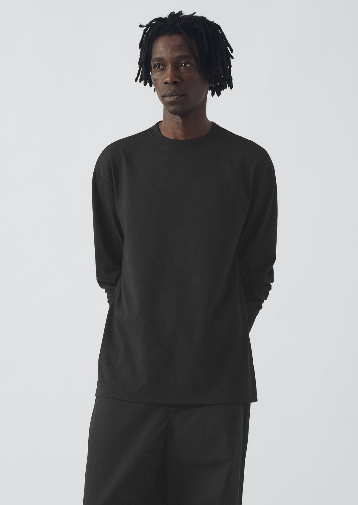 Long Sleeve Crew Neck Tee | Dark Charcoal