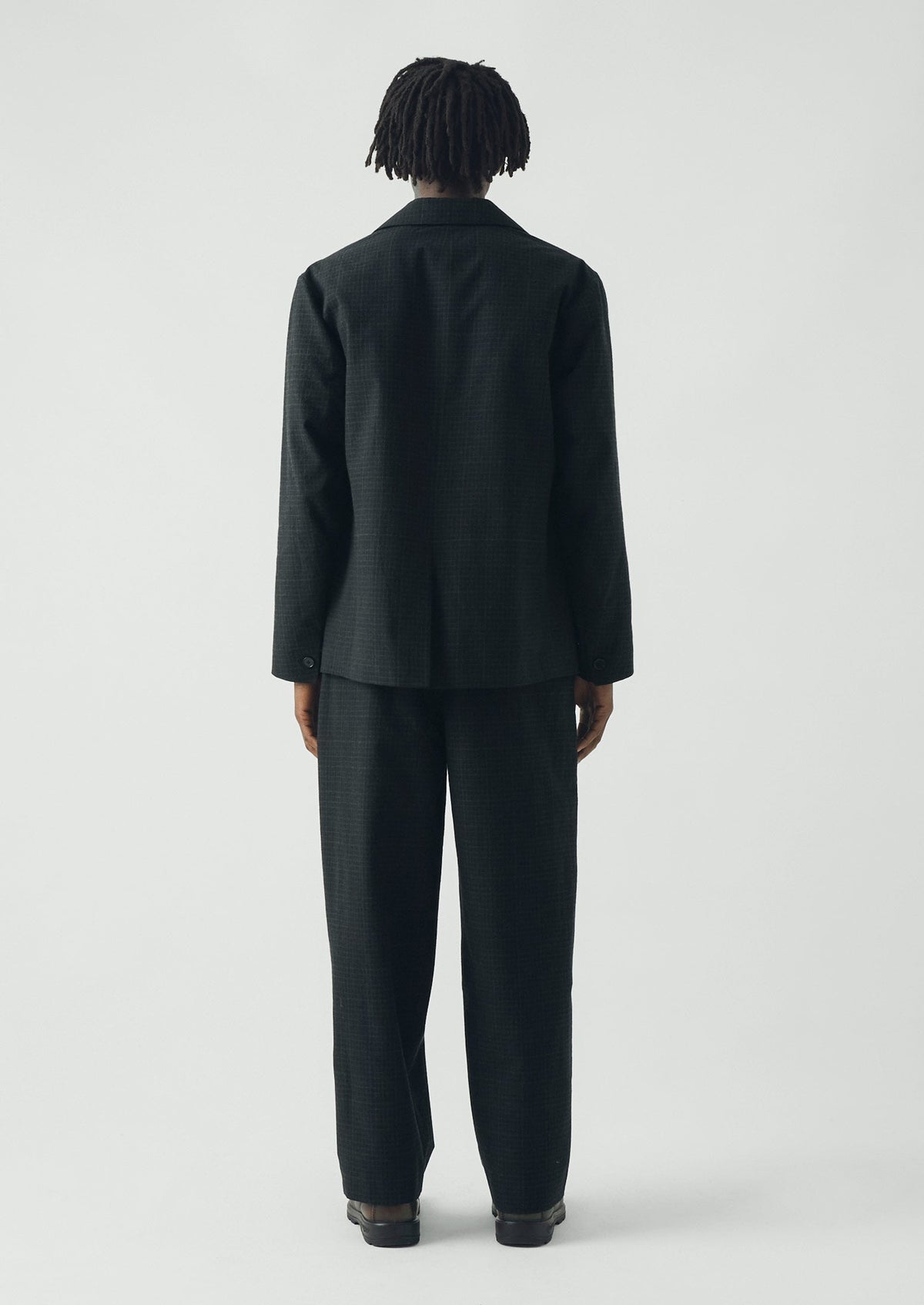 Sketch Check Cotton Wool Jacket | Slate