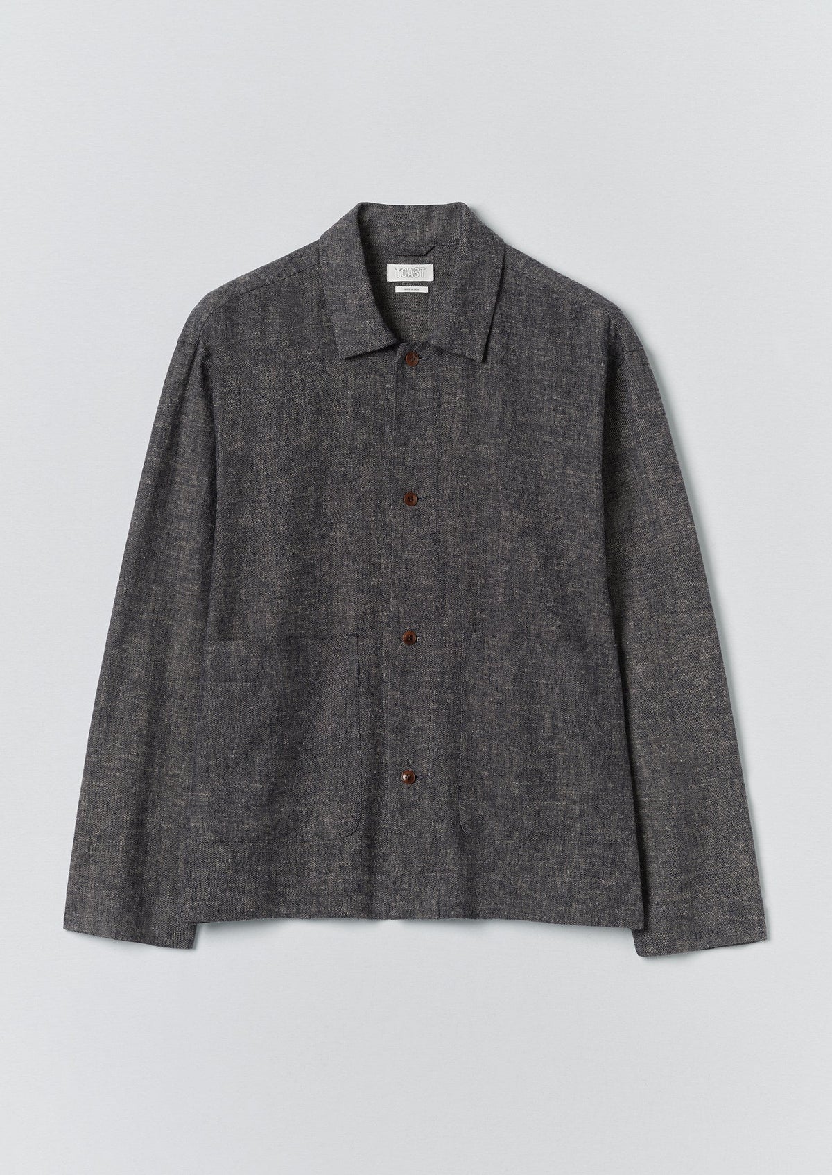 Relaxed Linen Cotton Shirt | Navy/Ecru