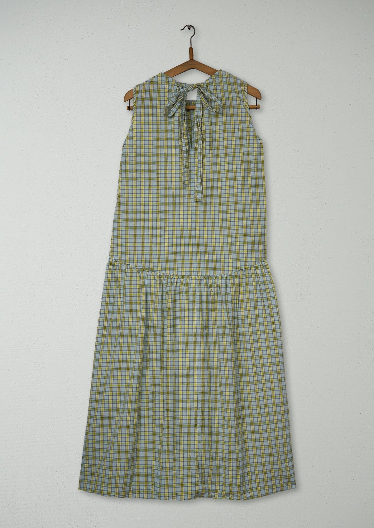 Reworn Elm Check Dress Size 6 (1710) | Ciel Blue