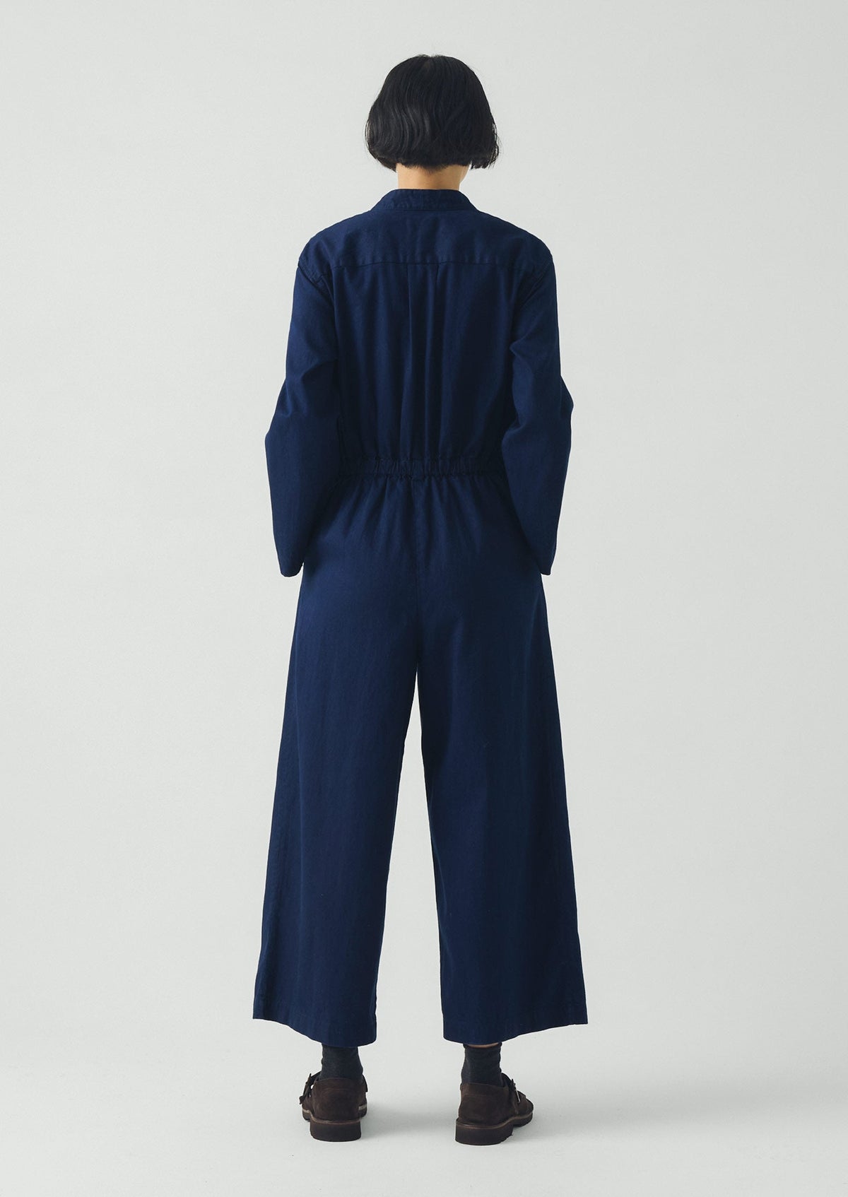 Indigo Cotton Twill Jumpsuit | Indigo