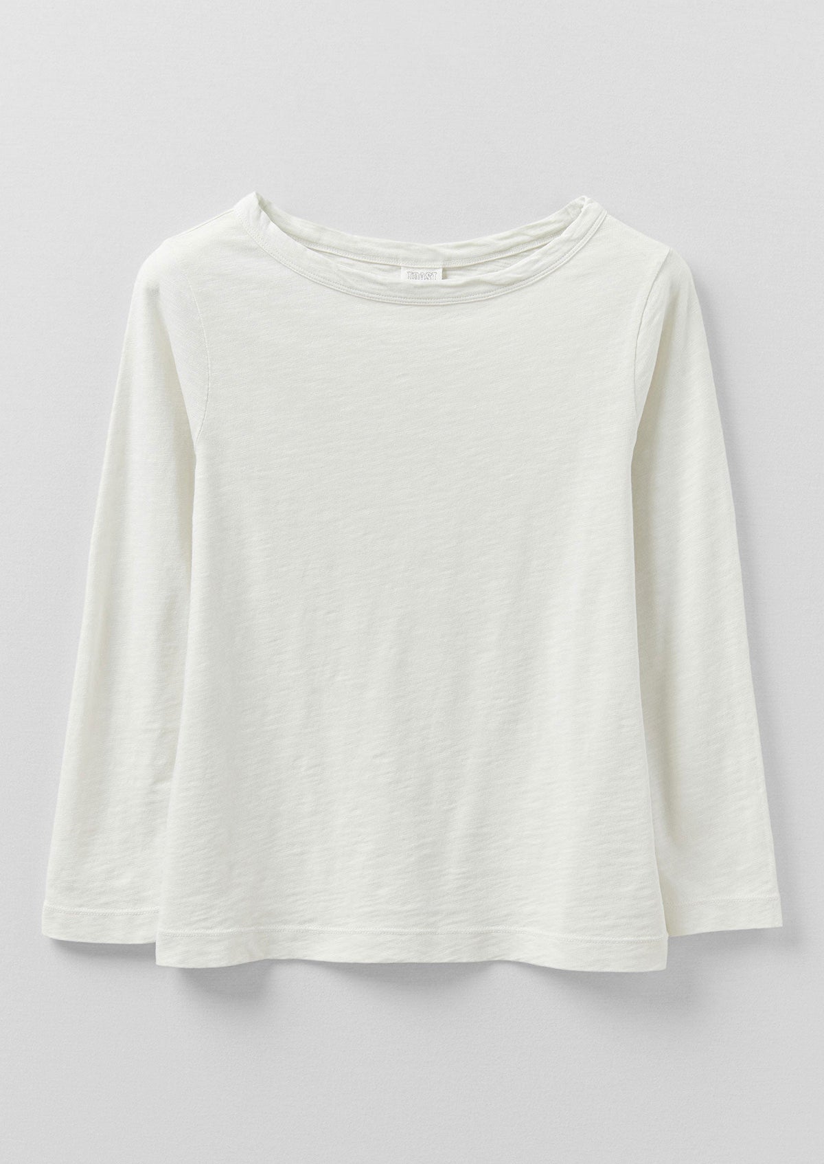 Lia Cotton Boat Neck Tee | Chalk