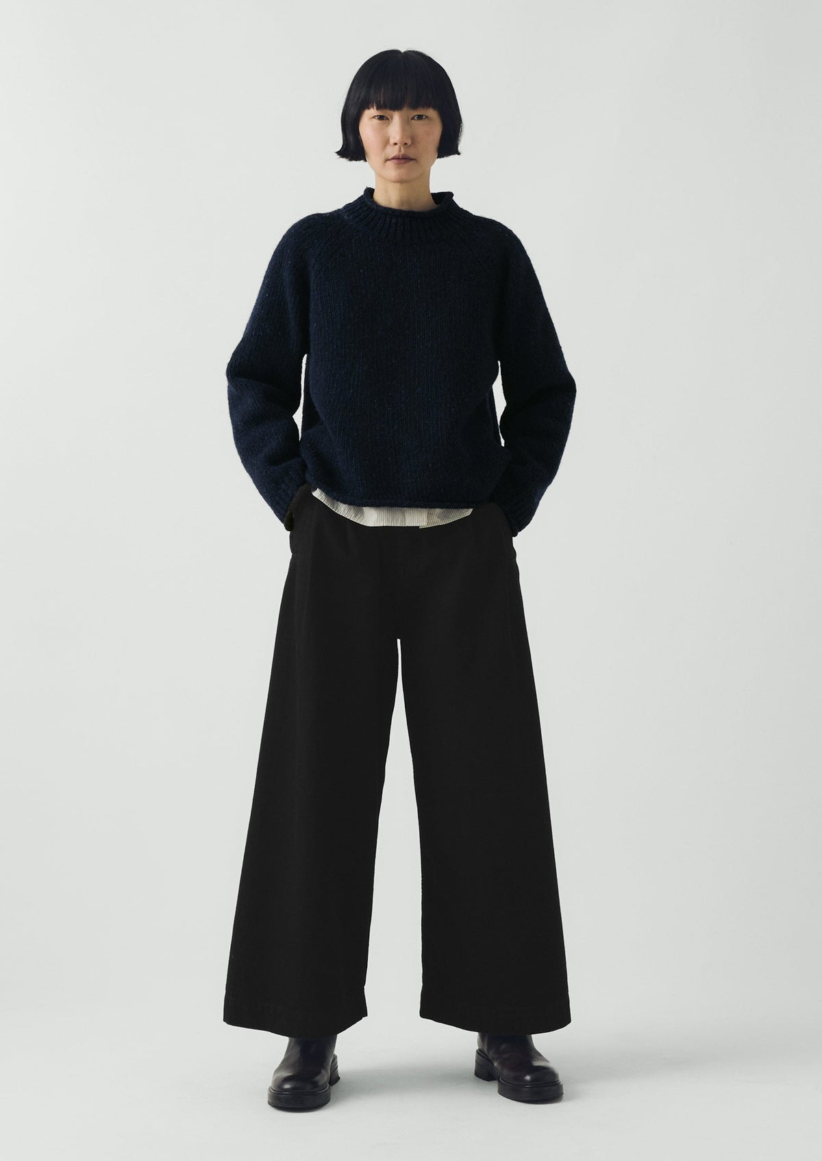 Orla Donegal Wool Sweater | Navy