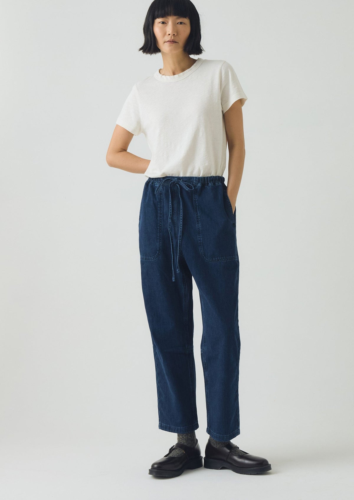 Suki Panelled Denim Trousers | Indigo