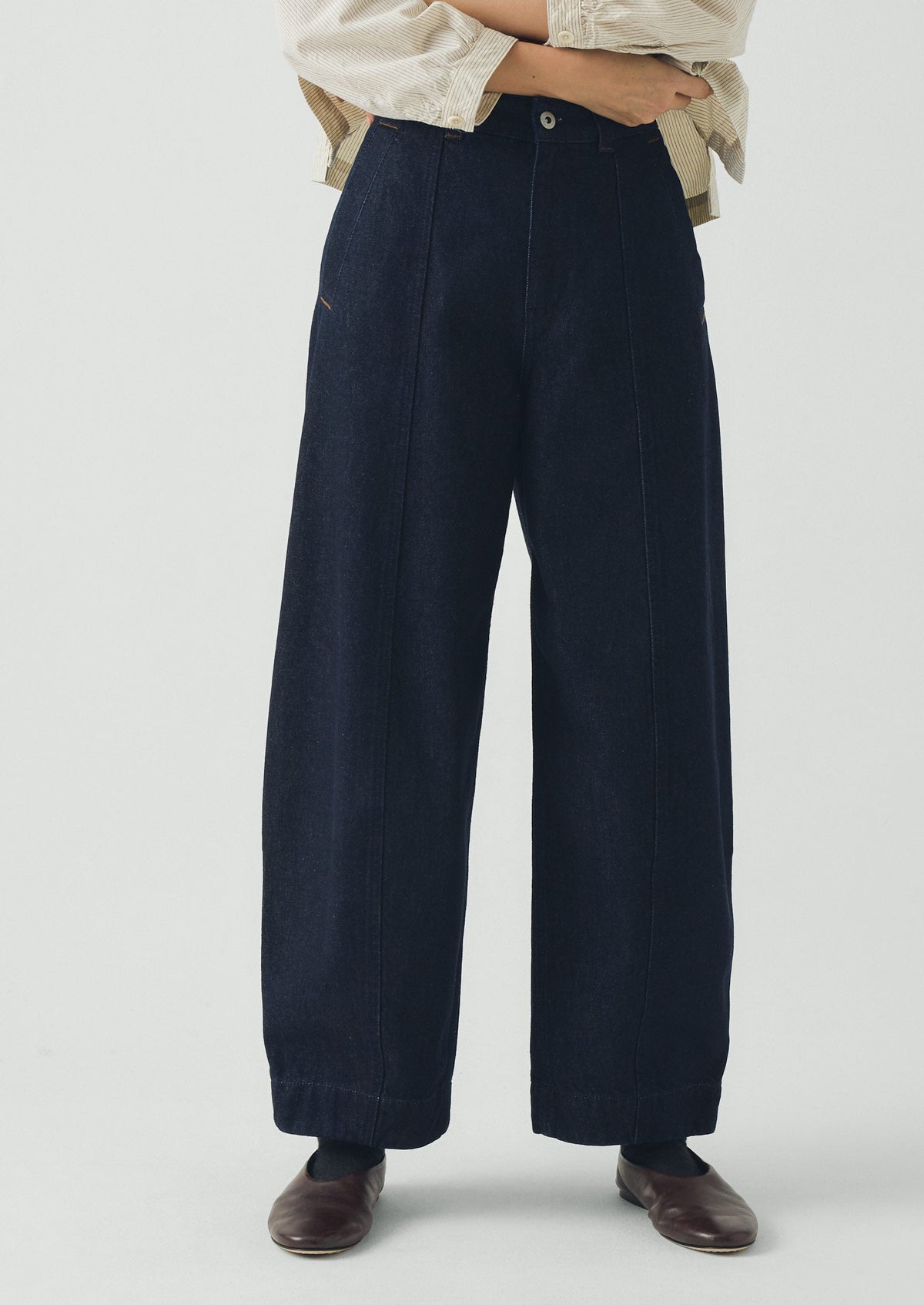 Sculpted Indigo Denim Trousers | Indigo