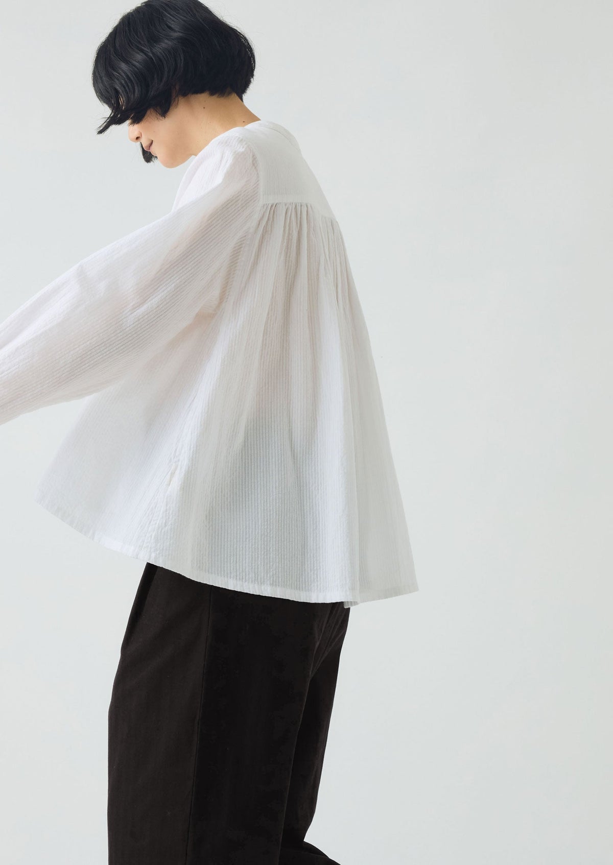 Seersucker Cotton Shirt | White Salt