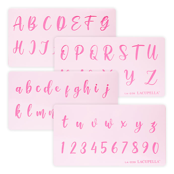 Acrylic Calligraphy Stencils Letters and Numbers for cake decorating your cakes, cupcakes and cookies. Lacupella