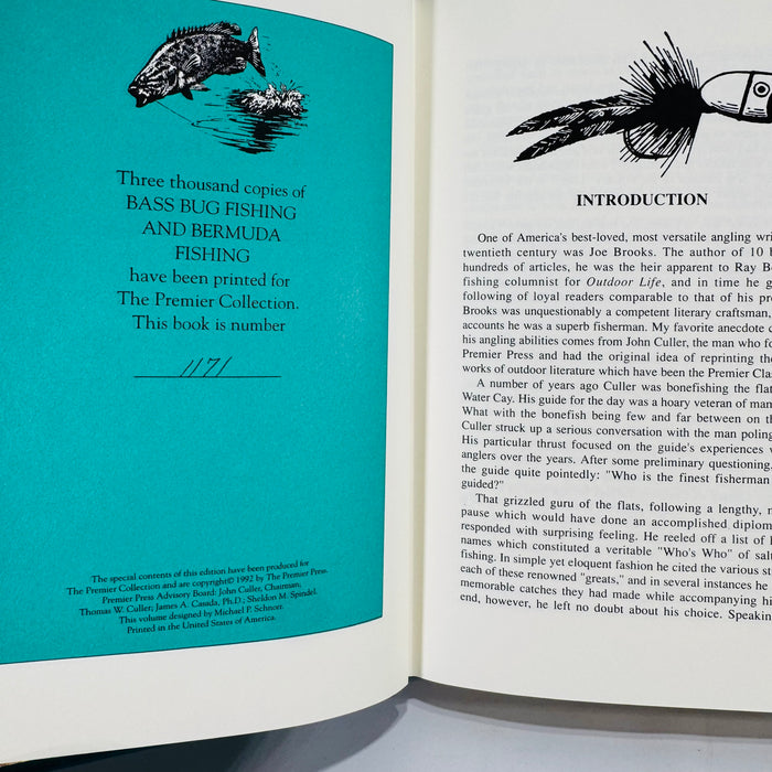 Bass Bug Fishing and Bermuda Fishing by Joe Brooks 1977 Premier Press Limited Edition