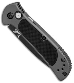 Benchmade 9750SBK Mini Coalition Auto Knife Gray Al/Black G-10 (2.9" Black Serr) - GearBarrel.com