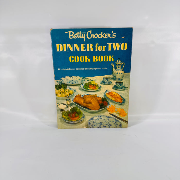 Betty Crocker's Dinner for Two Cook Book by General Mills (1958), Illustrated by Charles Harper, Simon and Schuster, First Edition, Hardcover with Metal Spiral Binding